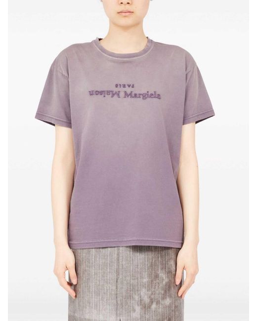 Maison Margiela Purple T-Shirt With Logo