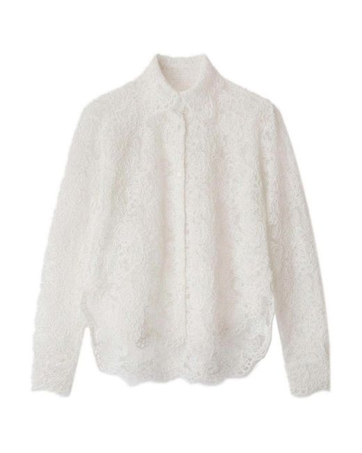Ermanno Scervino White Embroidered Lace Shirt
