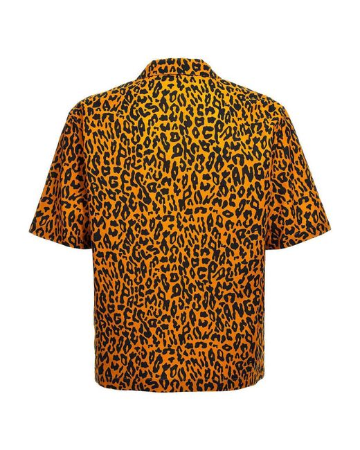 Palm Angels Brown Cheetah Shirt, Blouse for men