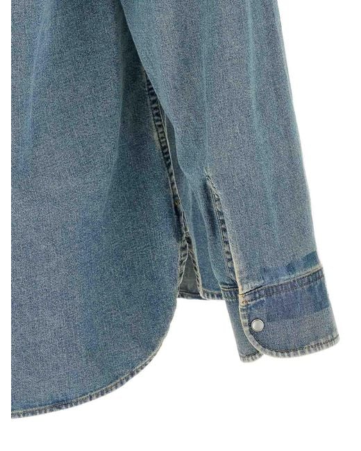 Maison Margiela Blue Taped Shirt for men