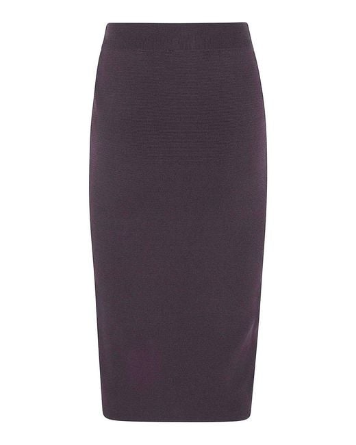 Elisabetta Franchi Purple Knitted Midi Skirt