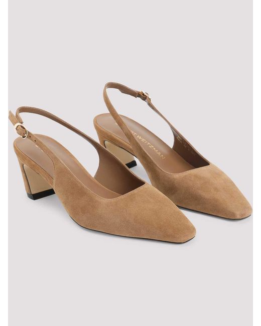 Stuart Weitzman Natural Stassi 50 Slingback Mules