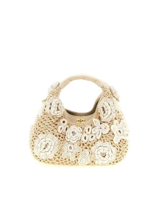 Ganni Metallic Mini Hobo Crochet' Handbag