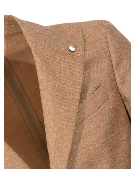 L.b.m. 1911 Brown Single-Breasted Jacket for men