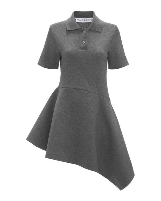 J.W. Anderson Gray Asymmetric Cotton Minidress