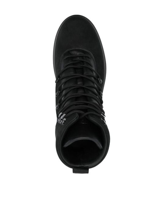 Stone Island Black Lace-Up Ankle Boots for men