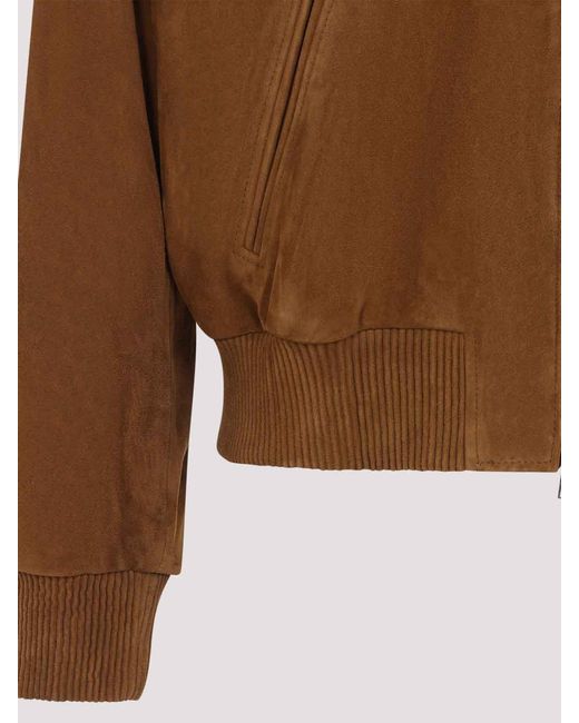 AMI Brown Suede Zipped Jacket for men