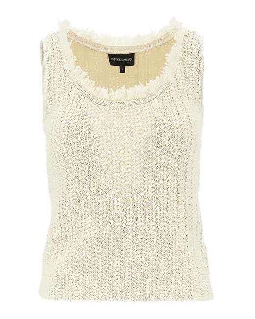 Emporio Armani Natural Cotton Blend Tank Top