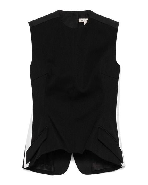 MERYLL ROGGE Black Twill-Weave Vest