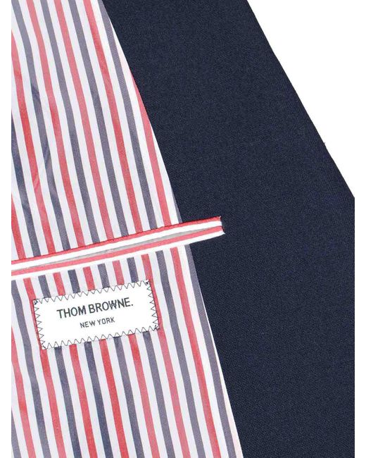 Thom Browne Blue Single-Breasted Wool Blazer for men