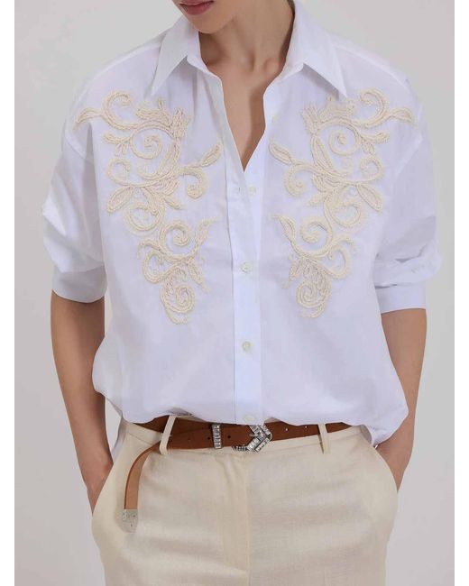 ERMANNO FIRENZE Purple Shirt With Embroidery