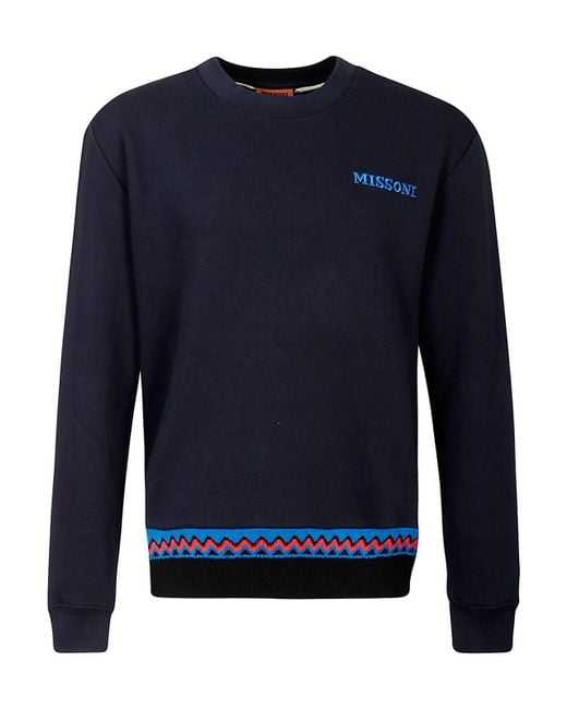 Missoni Blue Crew Neck Sweater for men