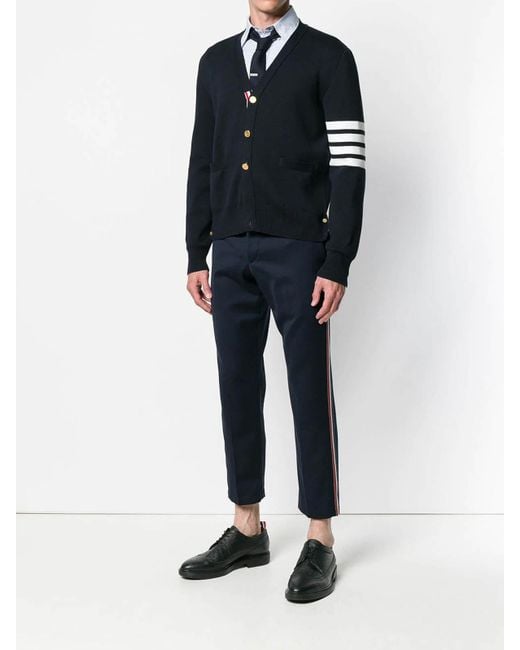Thom Browne Blue Cardigan Scollo A V for men