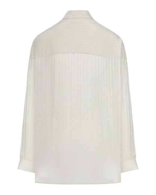 Balenciaga White Tone-On-Tone Striped Shirt