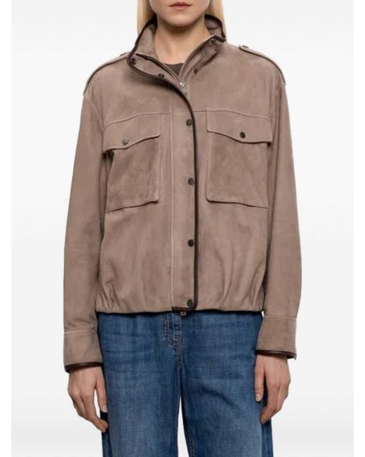 Brunello Cucinelli Brown Suede Jacket