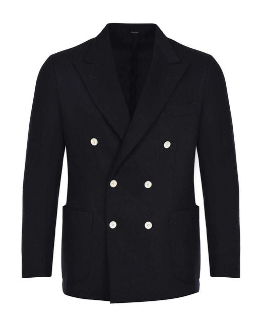 Sartorio Napoli Blue Jacket Made Of A Wool And Cashmere Blend for men