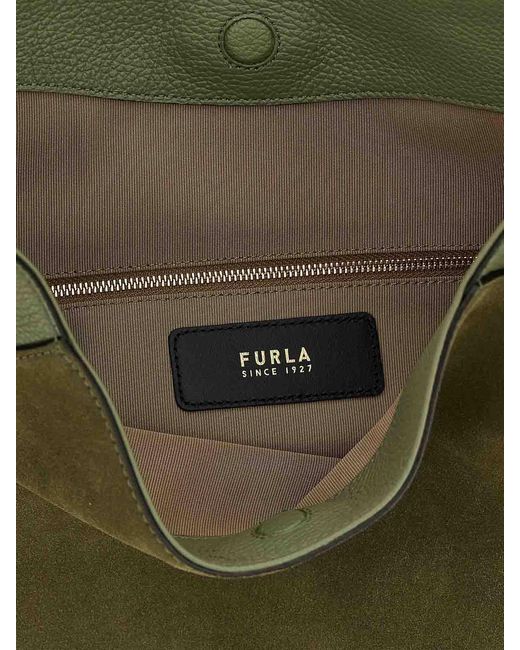 Furla Green Lara Large Shoulder Bag