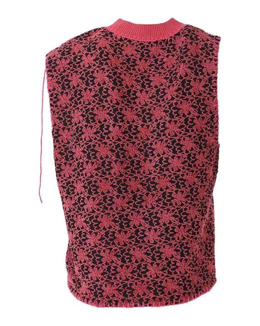 ANDERSSON BELL Red Flower Ash Vest for men