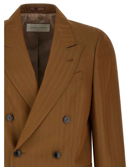Dries Van Noten Brown Barry Blazer for men