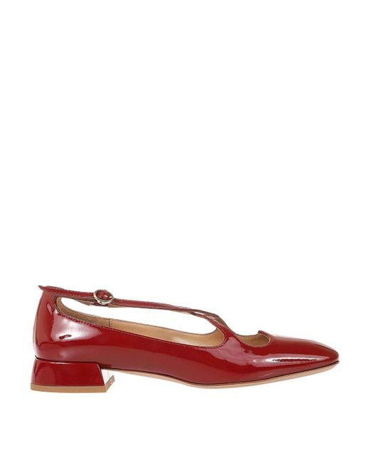 A.Bocca Red Leather Sandals