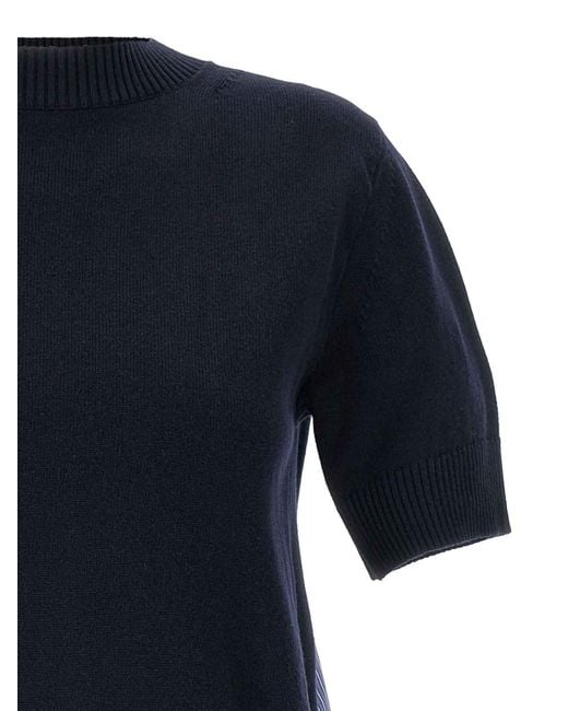 Sacai Blue Patchwork Sweater