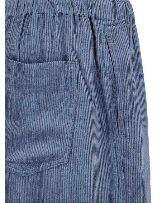 MYTHINKS Blue Ribbed Trousers