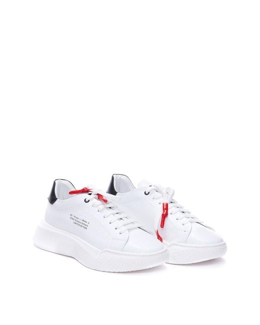 Giuliano Galiano White Logo Leather Sneakers for men