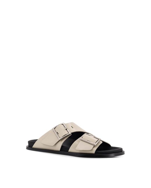 Alohas White Alba Flat Leather Sandals