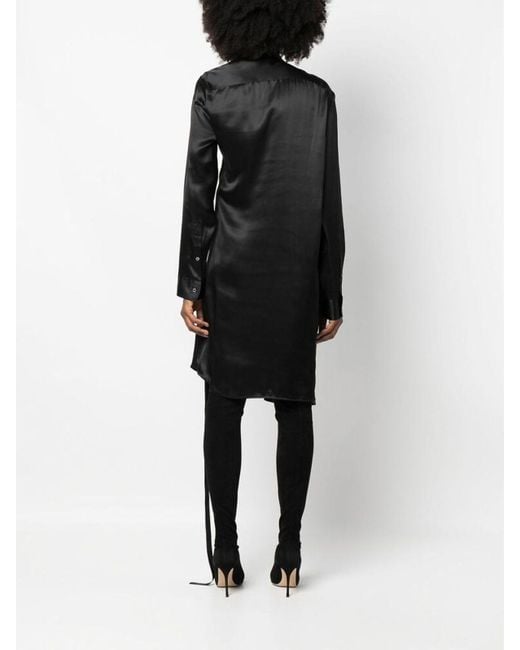 Ann Demeulemeester Black Asymmetric Shirt Dress