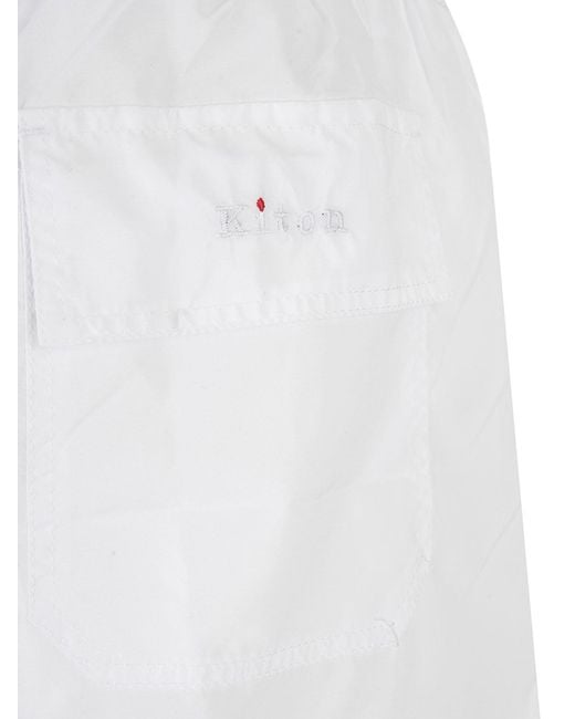 Kiton White Swimsuit for men