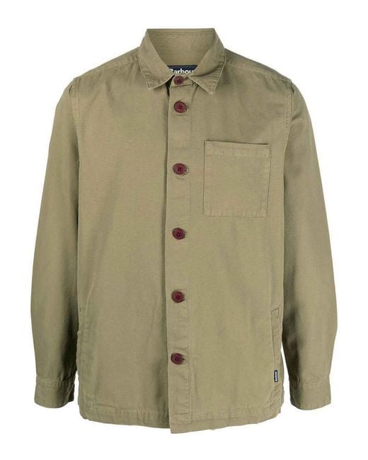 Barbour Green Cotton Shirt for men