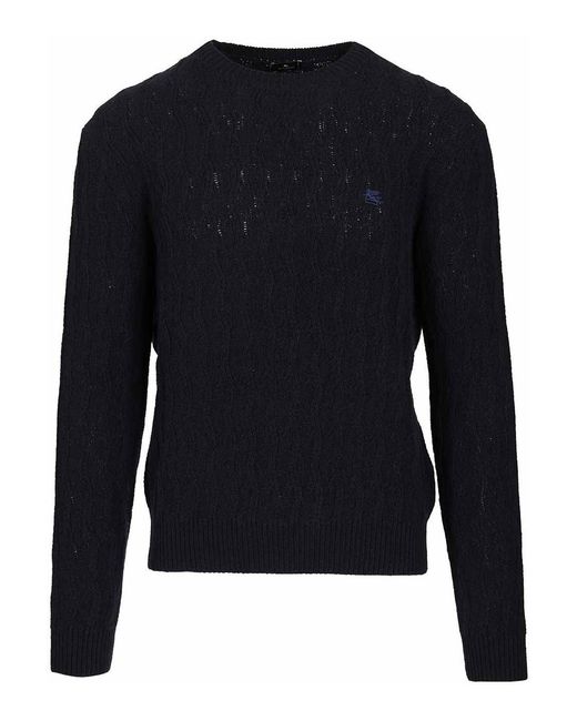 Etro Blue Cashmere Sweater for men