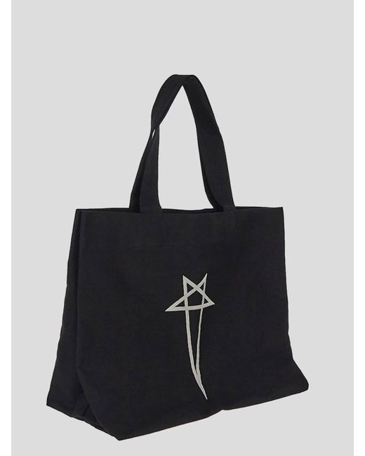 Rick Owens Black Canvas Beach Bag