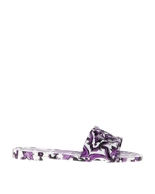 Dolce & Gabbana White Beachwear Slides