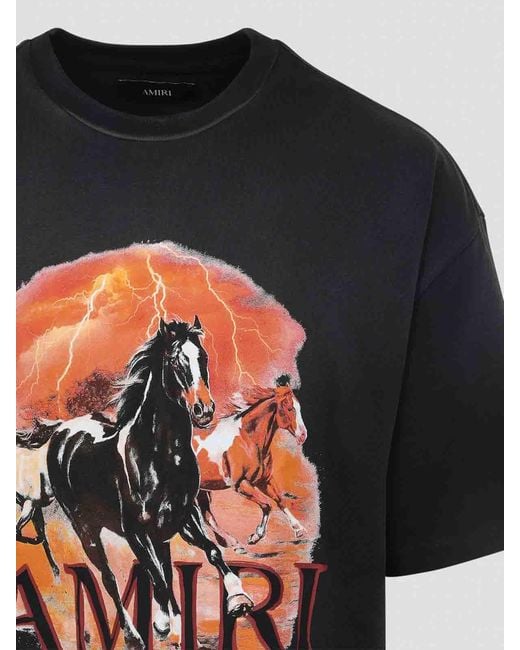 Amiri Black Plains Oversized Tee for men