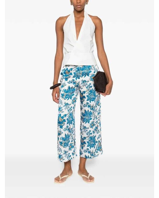 Etro Blue Floral Trousers