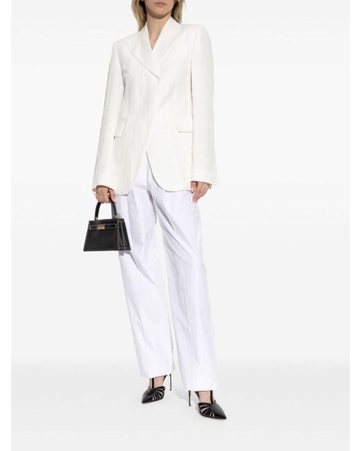 Sportmax White Cotton Trousers