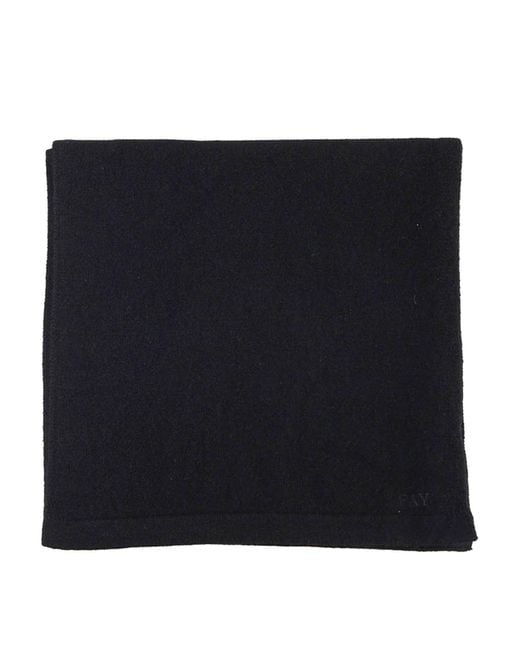 Fay Black Scarf In Cashmere With Little Logo Sign