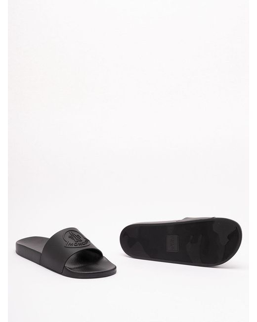 Moncler Black 'Basile' Slides Shoes for men