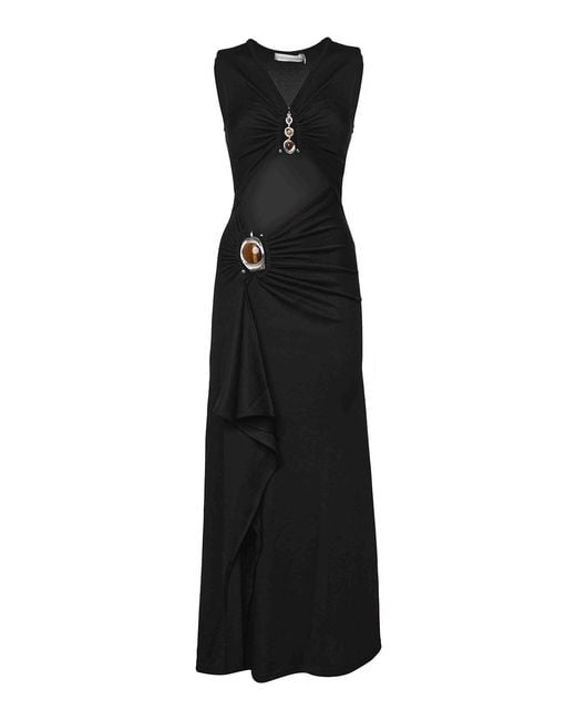 Christopher Esber Black Droplet Crystal Separation Jersey Midi Dress