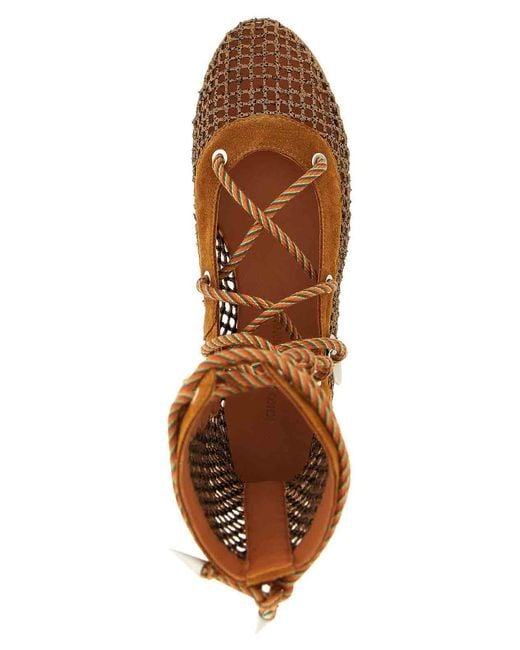 Kiko Kostadinov Brown Net Ankle Boots