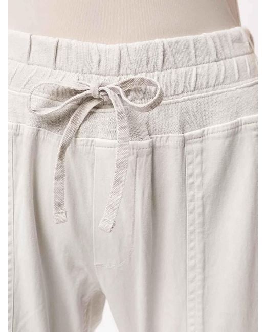 James Perse White Mixed Media Pant