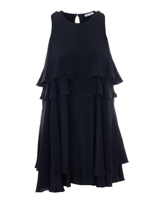 AMI Blue Mini Ruffles Dress