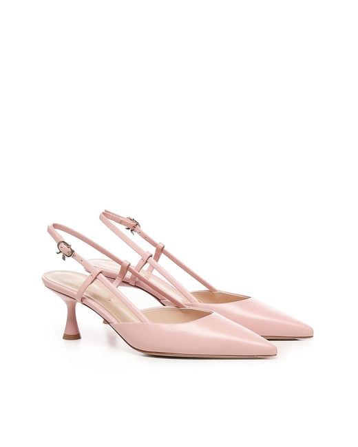 Gianvito Rossi Pink Slingback Pointed-Toe Pumps
