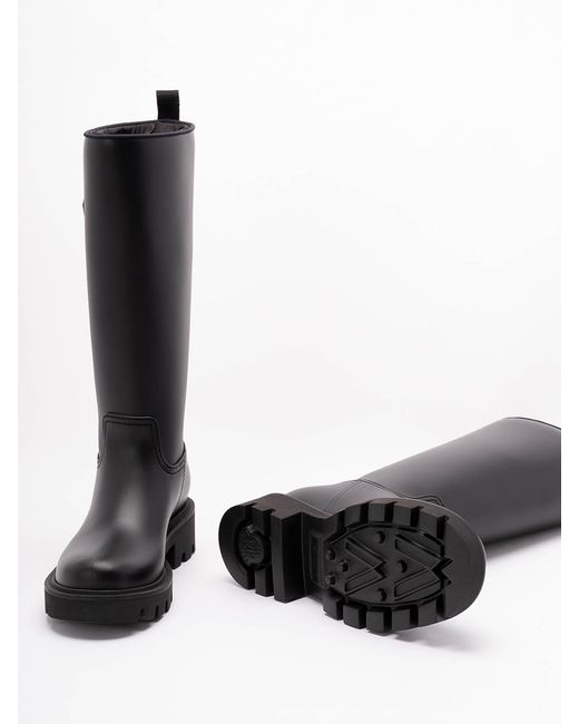 Moncler Black 'Kickstream' High Rain Boots