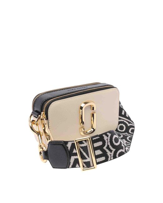 Marc Jacobs Natural Snapshot Bag In Saffiano Leather
