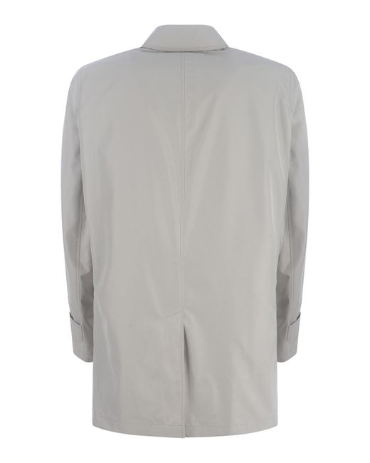 Herno Gray Raincoat In Nylon for men