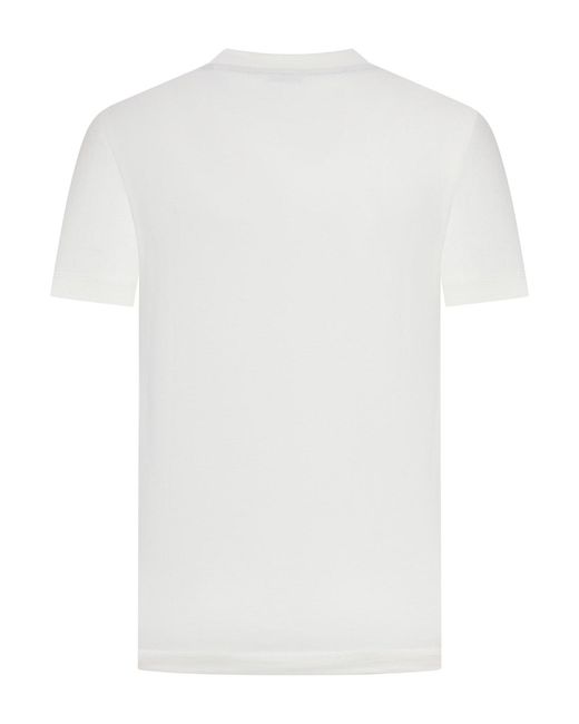 Burberry White Crew Neck T-Shirt With Logo for men