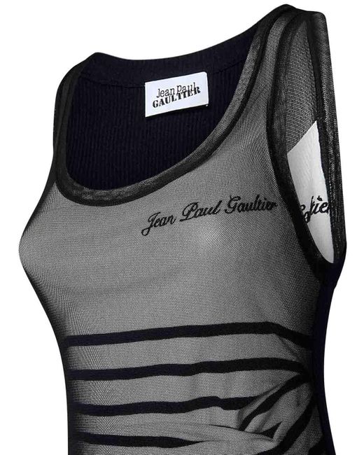 Jean Paul Gaultier Black Tulle And Viscose Blend Dress