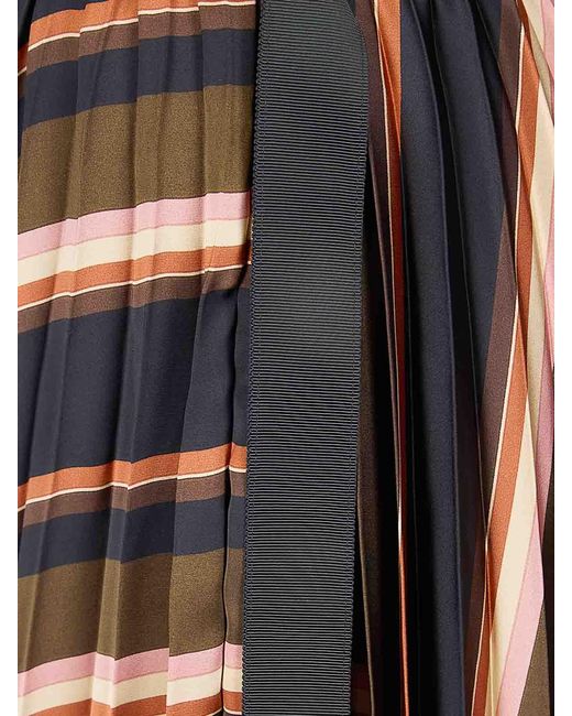Sacai Black Horizontal Stripe Skirt